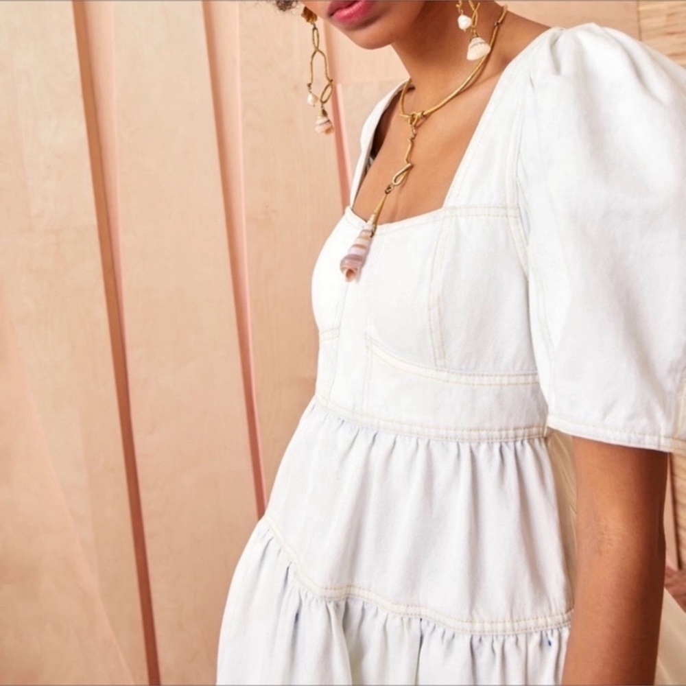 ULLA JOHNSON Ames White Midi Dress Sz 6 - Picture 2 of 6